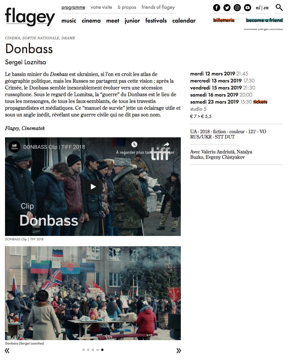Page Internet. Flagey. Donbass de Sergei Loznitsa. 2019-03-12